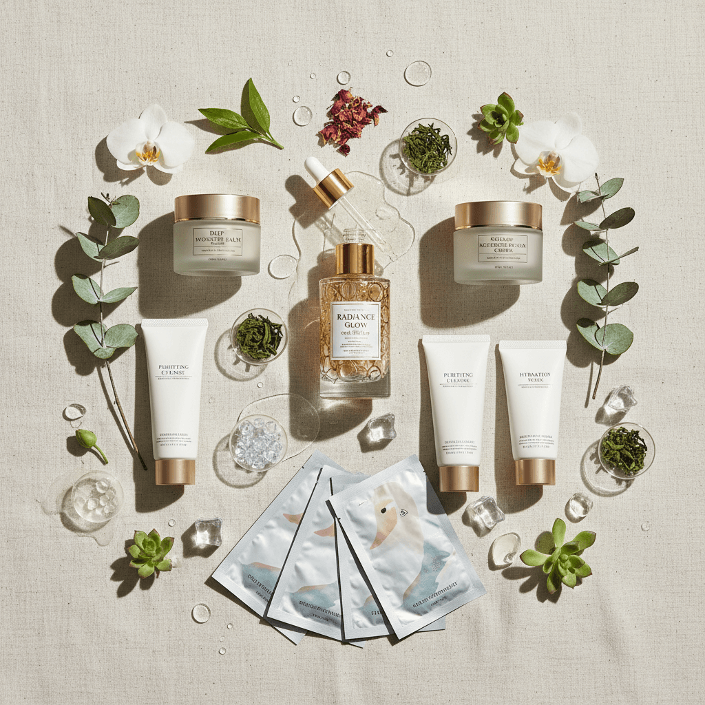 Complete UK Sunshine skincare collection display